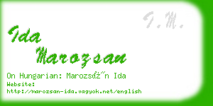 ida marozsan business card